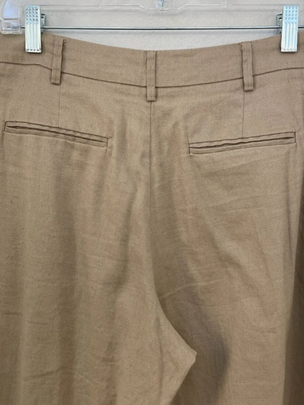 Rails Womens 6 Khaki Wide Leg Pants Marnie Drift Wood Linen Cotton Blend Pleated